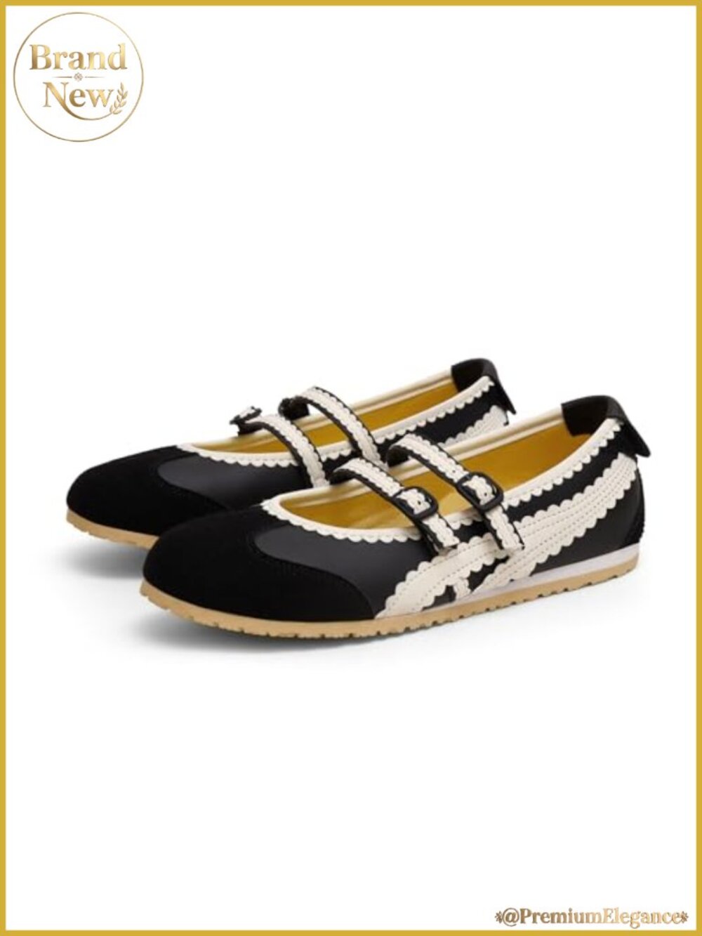 Women's Ballet Sneakers Mary Jane Flats Slip On with Memory Foam Insole